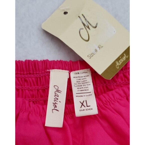 Marisol Crop Top Size XL Fusia Bright Pink Elastic Back Fitted - Picture 5 of 10